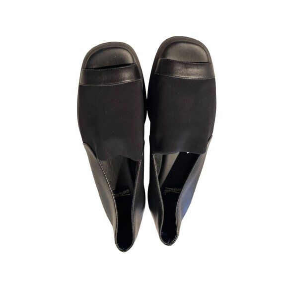 Vintage Whats What Black Slip-On Open Toe Shoes - Picture 1 of 4